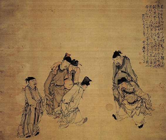 Uma partida de Cuju, pintura de Huang Shen